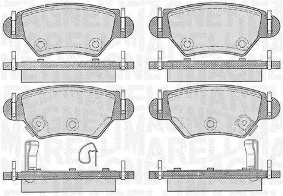 MAGNETI MARELLI Комплект тормозных колодок, дисковый тормоз 363916060357